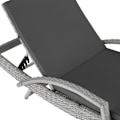 Miniatyrbillede 8 af 10: tectake Polyrattan liggestol Océane -  lysegrå Light grey