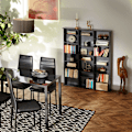 Miniatyrbillede 2 af 8: tectake Reol Stevie 105,5x19x136,5cm -  sort Black
