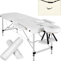 Miniatyrbillede 1 af 10: tectake Massagebriks med 2 zoner, polstring, massageruller og aluminiumsstel -  hvid White