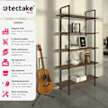 Miniatyrbillede 2 af 9: tectake Reol Glasgow 106 x 34,5 x 179,5 cm -  Industrielt mørkt træ, rustikt Dark brown