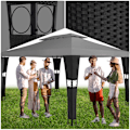 Miniatyrbillede 1 af 9: tectake Havepavillon i polyrattan Mona 3x4m -  sort/antracit  Anthracite