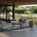 Miniatyrbillede 3 af 7: tectake Ovalt sofabord Acerra, marmorlook 100x50x34,5 cm -  sort Black