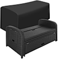 Miniatyrbillede 8 af 11: tectake Polyrattan havesofa Kreta med overtræk -  sort Black