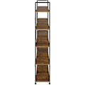Miniatyrbillede 5 af 9: tectake Reol Glasgow 106 x 34,5 x 179,5 cm -  Industrielt mørkt træ, rustikt Dark brown