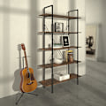 Miniatyrbillede 3 af 9: tectake Reol Glasgow 106 x 34,5 x 179,5 cm -  Industrielt mørkt træ, rustikt Dark brown