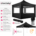Miniatyrbillede 2 af 11: tectake Easy up pavillon Olivia 3x3 m med 4 sidestykker -  sort Black