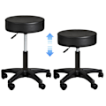 Miniatyrbillede 3 af 6: tectake Taburet med hjul -  sort Black