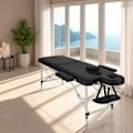 Miniatyrbillede 10 af 10: tectake Massagebriks med 2 zoner, polstring, massageruller og aluminiumsstel -  sort Black