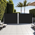 Miniatyrbillede 8 af 9: tectake Dobbelt læhegn i aluminium og polyester - 180 x 600 cm Black