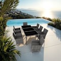 Miniatyrbillede 3 af 11: tectake Polyrattan loungesæt Menorca -  grå Grey