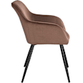 Miniatyrbillede 4 af 10: tectake Stol Marilyn velour -  brun/sort Black