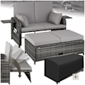 Miniatyrbillede 1 af 11: tectake Polyrattan havesofa Kreta med overtræk -  grå Grey