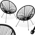Miniatyrbillede 1 af 10: tectake 2 Havestole Santana -  sort Black