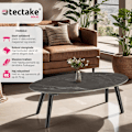 Miniatyrbillede 2 af 7: tectake Ovalt sofabord Acerra, marmorlook 100x50x34,5 cm -  sort Black
