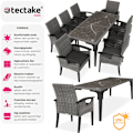 Miniatyrbillede 2 af 11: tectake Polyrattan havebord Foggia med 8 stole Rosarno -  grå Grey