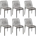 Miniatyrbillede 1 af 11: Havestole Alcudia, vejrbestandige, stabelbare - anthrazit,Sæt med 6 stk. Graphite grey