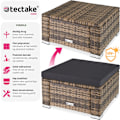 Miniatyrbillede 2 af 9: tectake Polyrattan puf med hynde -  natur Nature