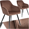 Miniatyrbillede 1 af 10: tectake Stol Marilyn velour -  brun/sort Black