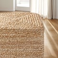 Miniatyrbillede 4 af 10: tectake Håndlavet puf Banno Cube i jute, firkantet, boho-stil Beige