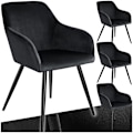 Miniatyrbillede 1 af 10: tectake Stol Marilyn velour -  sort Black