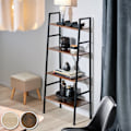 Miniatyrbillede 3 af 10: tectake Newcastle stigereol 57,5 x 35,5 x 139 cm -  Industrielt mørkt træ, rustikt Dark brown