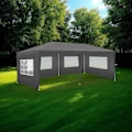 Miniatyrbillede 2 af 11: Havepavillon Novara med 5 sidepaneler, vandtæt, 6x3m - grå Grey