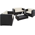 Miniatyrbillede 3 af 10: tectake Polyrattan loungesæt München -  sort Black