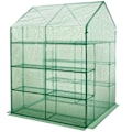 Miniatyrbillede 7 af 10: tectake Drivhus med presenning, firkantet 143x143x195cm Green