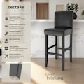Miniatyrbillede 2 af 9: tectake Barstol med ryglæn -  sort Black