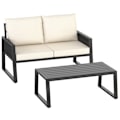 Miniatyrbillede 1 af 11: Havemøbelsæt Captive i reb-design - Sæt 2 (1 x sofa / 1 x bord) Graphite grey