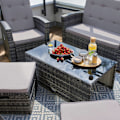 Miniatyrbillede 4 af 11: tectake Polyrattan loungesæt Bari -  grå Grey