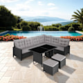 Miniatyrbillede 3 af 11: tectake Polyrattan havemøbelsæt Barletta -  sort Black