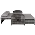 Miniatyrbillede 4 af 11: tectake Polyrattan havesofa Kreta med overtræk -  grå Grey