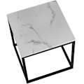 Miniatyrbillede 6 af 9: Marmor sidebord Alysia, kvadratisk - sort/hvid White