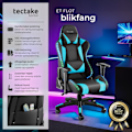 Miniatyrbillede 2 af 11: tectake Gamerstol Tartaros, LED, massagefunktion -  sort/azur Azure