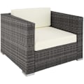Miniatyrbillede 8 af 11: tectake Polyrattan loungesæt Las Vegas -  grå Grey