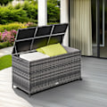 Miniatyrbillede 11 af 11: tectake Hyndeboks med aluminiumsramme og hjul 297L, 117x54x64cm -  grå Grey