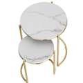 Miniatyrbillede 6 af 9: Sidebord Ellsa, marmorplade, stålramme - hvid/guld,Sæt med 2 stk. hvid/guld