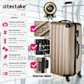 Miniatyrbillede 2 af 11: tectake Kuffertsæt hardcase -  champagnefarvet Champagne one size
