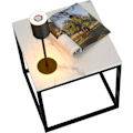Miniatyrbillede 9 af 9: Marmor sidebord Alysia, kvadratisk - sort/hvid White