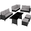 Miniatyrbillede 9 af 11: tectake Polyrattan havemøbelsæt Barletta -  sort Black