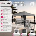 Miniatyrbillede 2 af 9: tectake Havepavillon i polyrattan Mona 3x4m -  sort/antracit  Anthracite