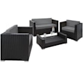 Miniatyrbillede 10 af 10: tectake Polyrattan loungesæt München -  sort Black