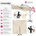 Miniatyrbillede 2 af 11: tectake Parasol Sunna LED-solar med håndsving 2,5 x 2,5 m -  beige Beige