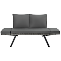 Miniatyrbillede 5 af 11: Havesofa polyrattan Sintra, justerbare armlæn, 2 i 1 - grå Grey