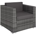 Miniatyrbillede 6 af 11: tectake Polyrattan loungesæt München -  grå Grey