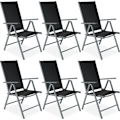 Miniatyrbillede 1 af 8: tectake Klapstol i aluminium 6 stk. -  anthrazit Graphite grey