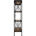 Miniatyrbillede 3 af 9: tectake Reol Barry 61,5x31,5x133,5cm -  Industrielt mørkt træ, rustikt Dark brown