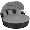 Miniatyrbillede 1 af 11: Rund daybed i polyrattan Santorini - sort Black