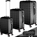 Miniatyrbillede 1 af 10: tectake Kuffertsæt 3-dele hardcase -  sort Black one size